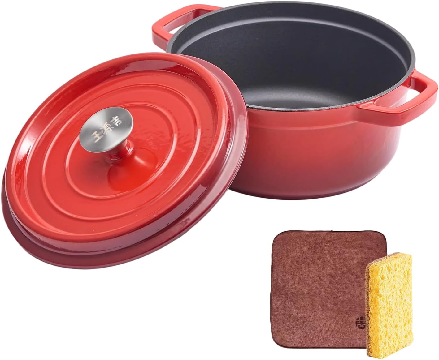 ホーロー鍋 24cm 両手鍋 無水調理鋳物鍋 蓋付き キャセロール IH対応 ガス火・オーブン可 煮る 茹でる 蒸す 揚げる 多機能 家庭用