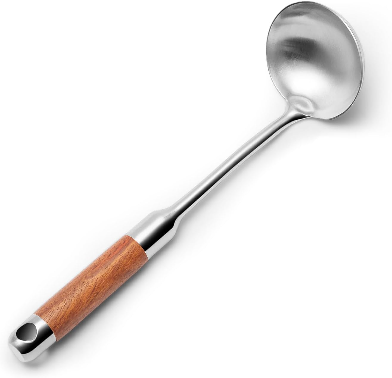 中華 おたま 27.5cm 小 お玉 ステンレス 調理スプーン レードル 調理器具 台所用品 天然木製取っ手 握りやすい お手入れ簡単 キッチン用品 家庭用ツール 1～2人用
