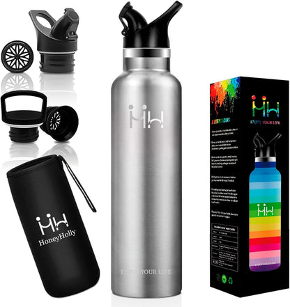 水筒 1リットル ステンレスボトル 真空断熱タンブラー 丸洗い 洗いやすい 耐汚れ 1リットル 魔法瓶1000ml 保温 保冷 スポーツドリンク対応 炭酸水筒 持ち運び便利 大容量 部活 男女兼用 通勤通学 運動 男の子 直飲みマグ シルバー