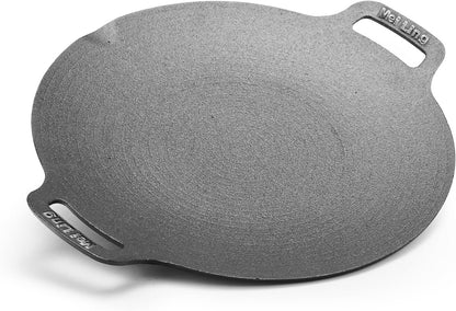 マルチグリドル 28cm IH ガス 焚き火 直火対応 铸鉄 コーティングなし 鉄板 焼肉 キャンプ アウトドア バーベキュー オイルブラシ スコップ付き (ブラック, 28cm)