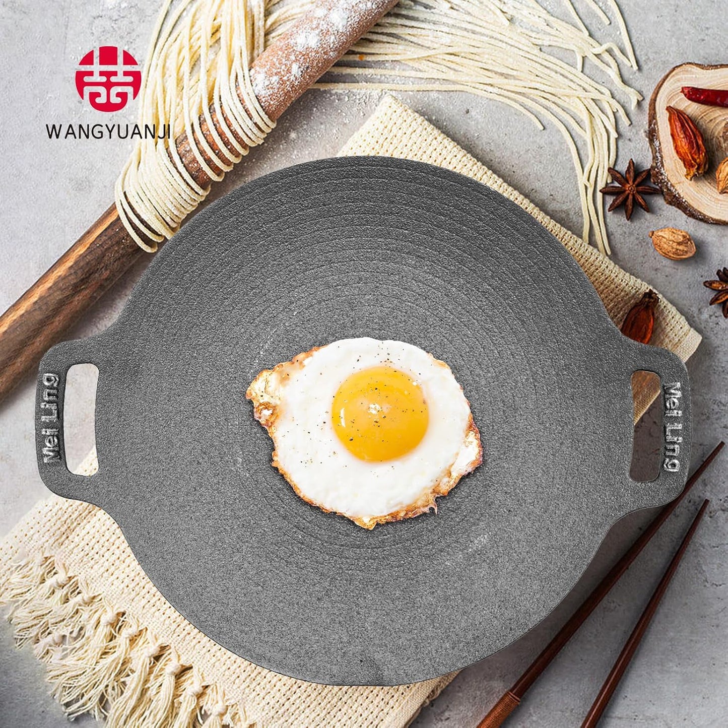 マルチグリドル 28cm IH ガス 焚き火 直火対応 铸鉄 コーティングなし 鉄板 焼肉 キャンプ アウトドア バーベキュー オイルブラシ スコップ付き (ブラック, 28cm)